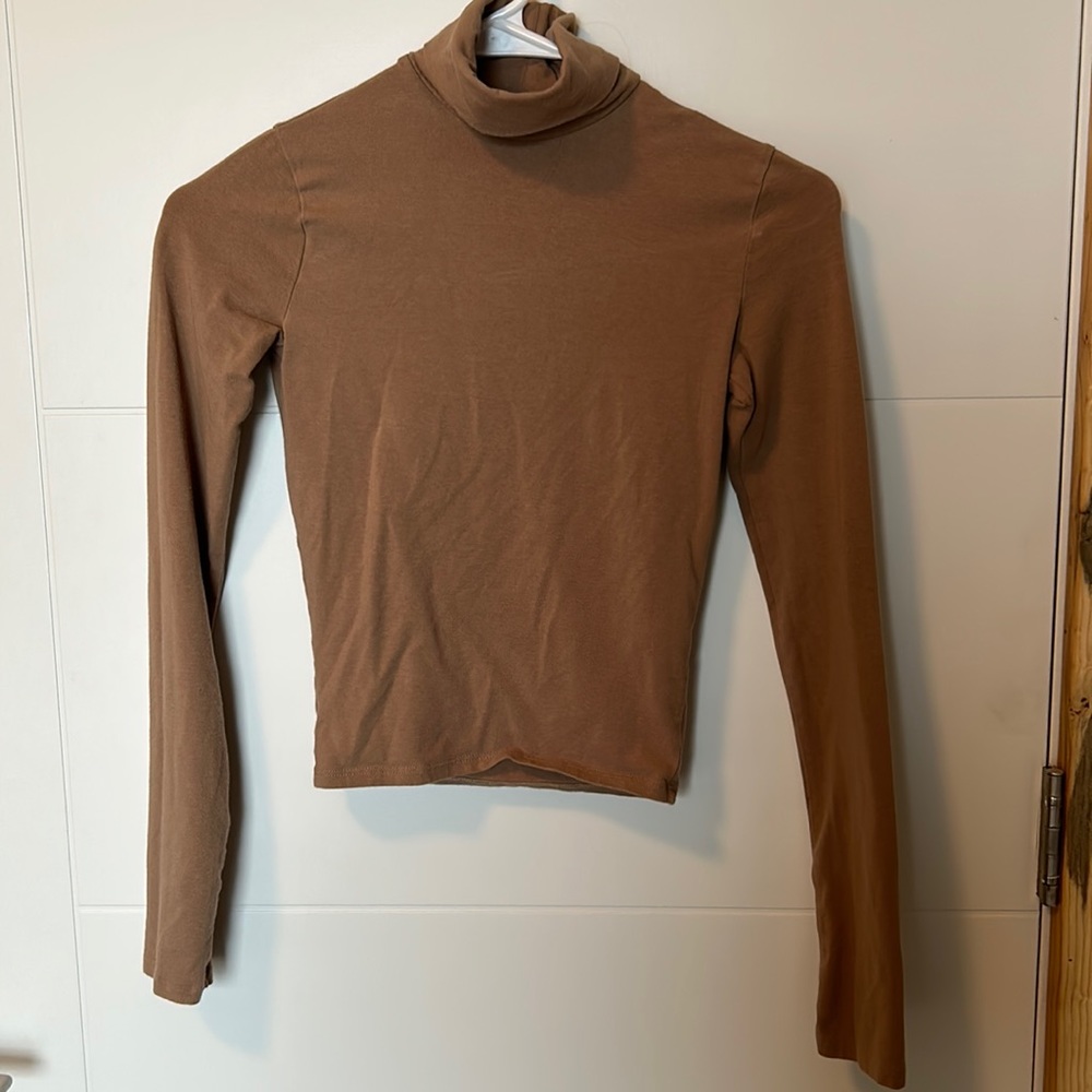 Tan Hollister Cropped Turtleneck